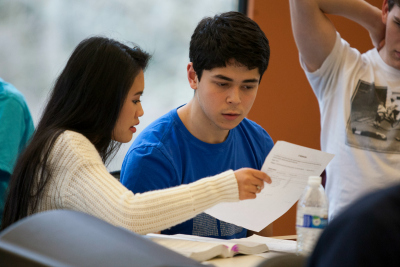 Two students talking