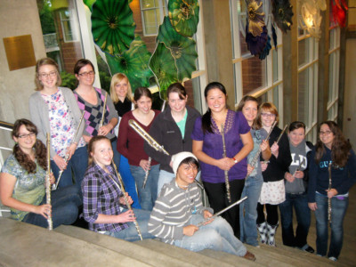 flute choir on the stairs