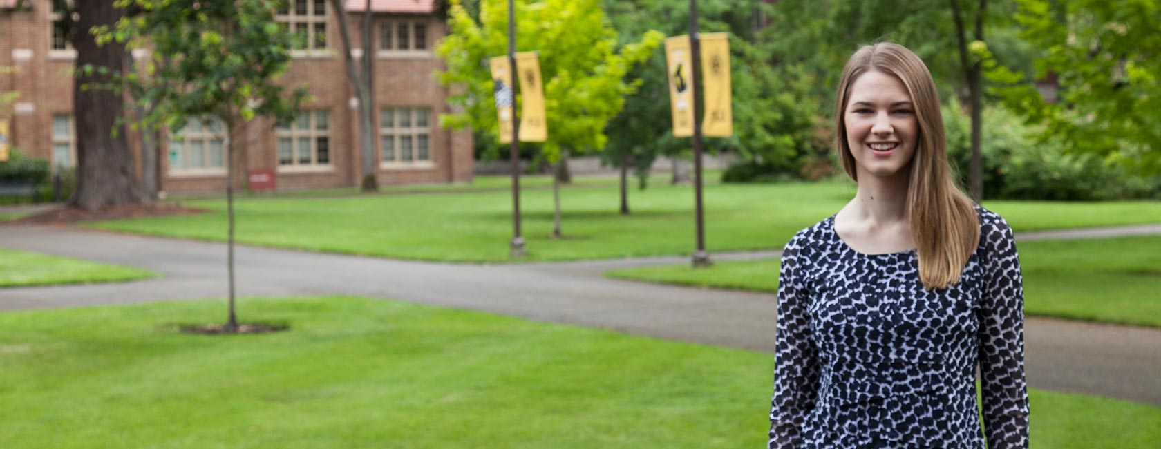 Taylor Bozich ’17 on campus at Pacific Lutheran University.