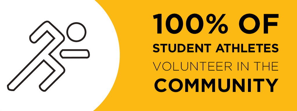100% of student athletes volunteer in the community