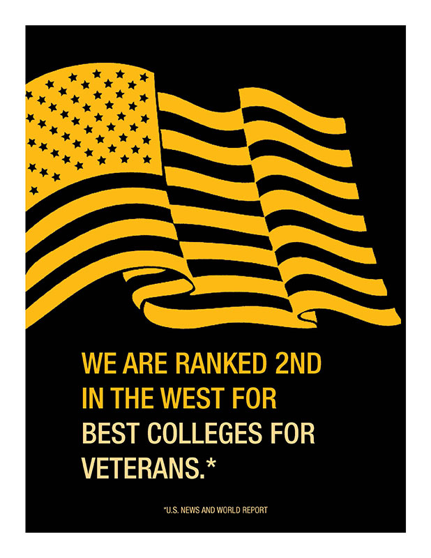 We are ranked 2nd in the West for Best Colleges for Veterans