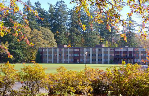 Foss Hall in the fall in the mid-2000s.