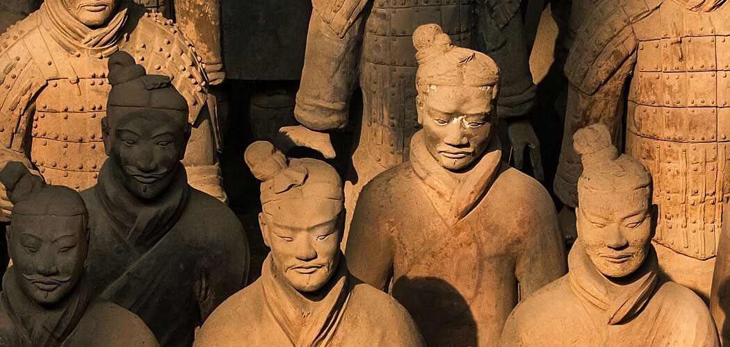 Underground terra cotta soldiers in the Shaanxi province in northwest China