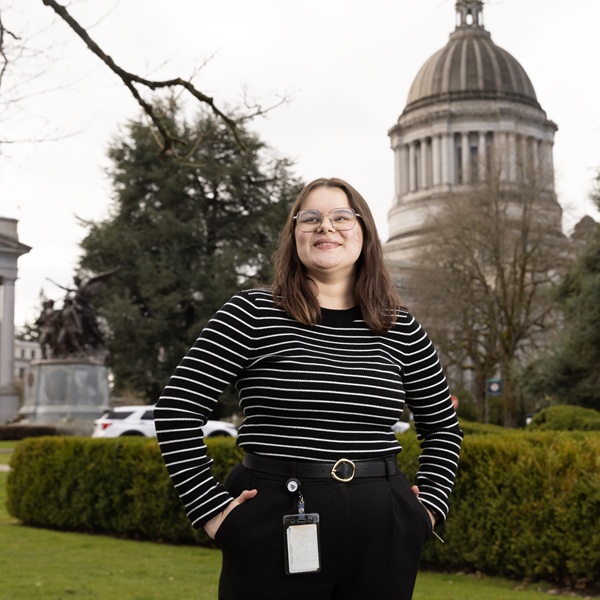 Political Science major Cadelyn Wood is currently interning for the Speaker of the House