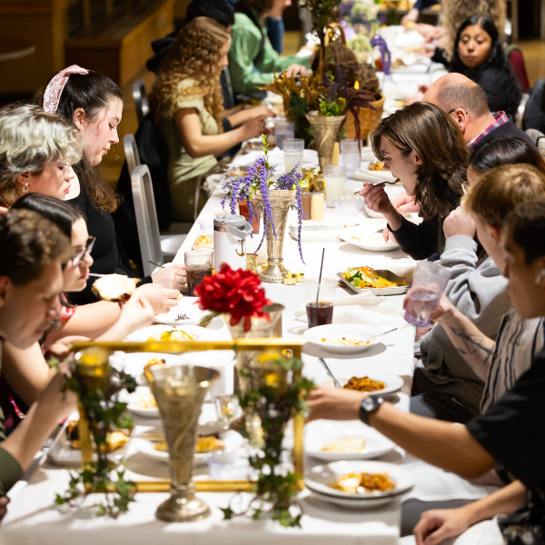 students having a dining experience on campus