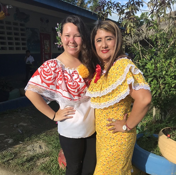 Two women dressed in traditional clothing