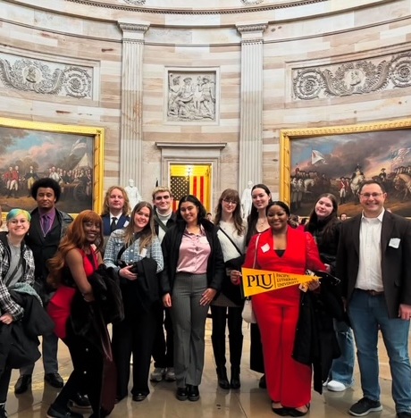 students and their professor on a tour in Washington DC
