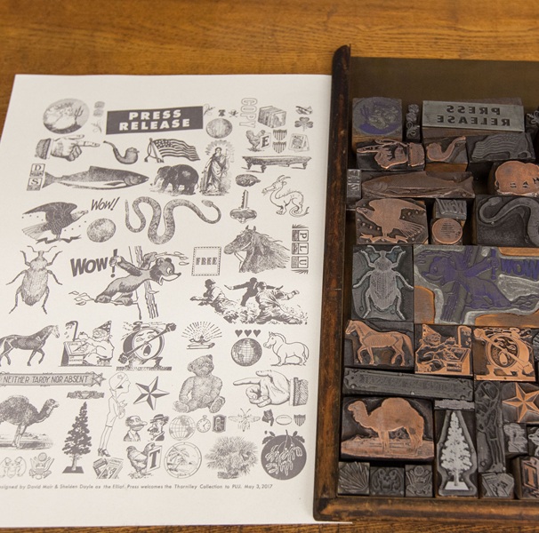 Traditional letterpress and paper with images