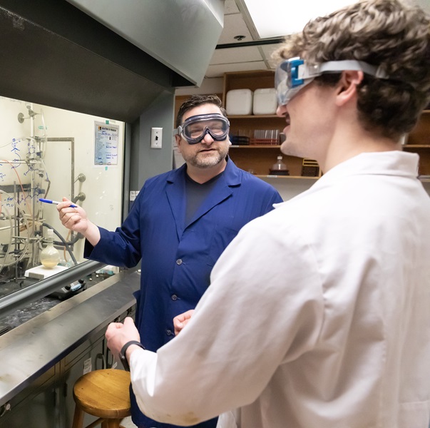 Professor of Chemistry Neal Yakelis leads his students in summer research in the Rieke Science Center