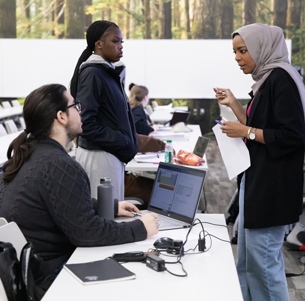 Students in class talking