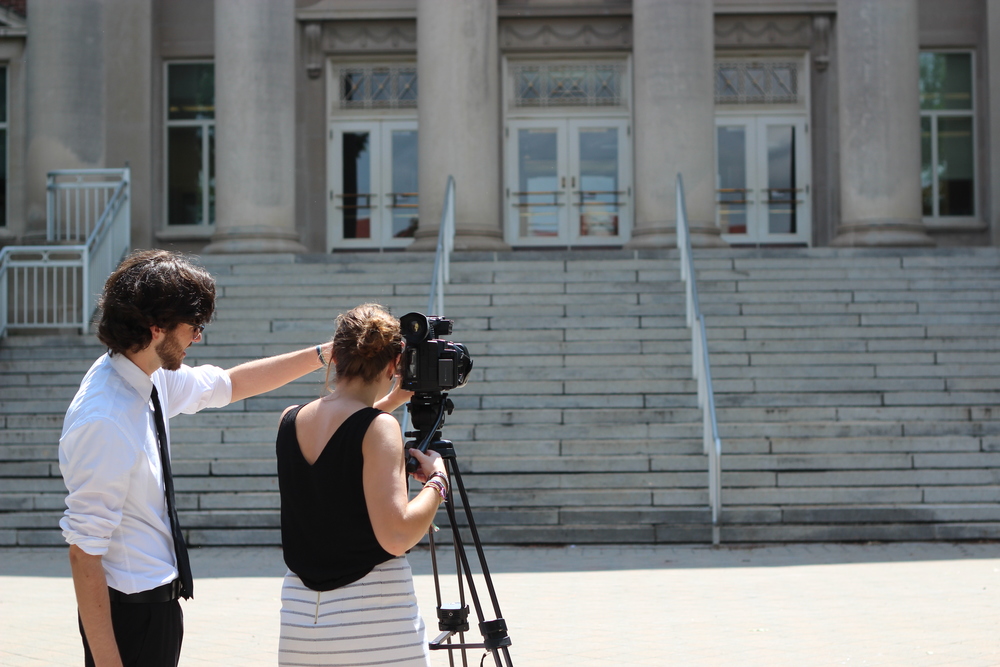 MediaLab members filming for their 2015 documentary "These Four Years." 