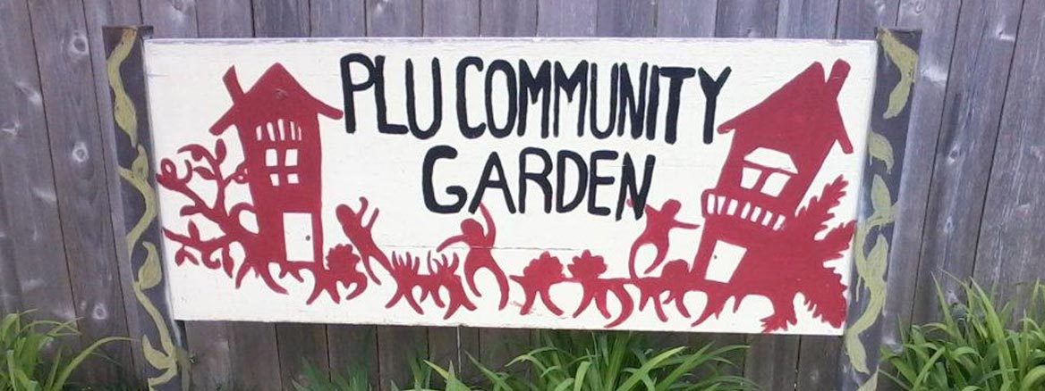 PLU Community Garden sign