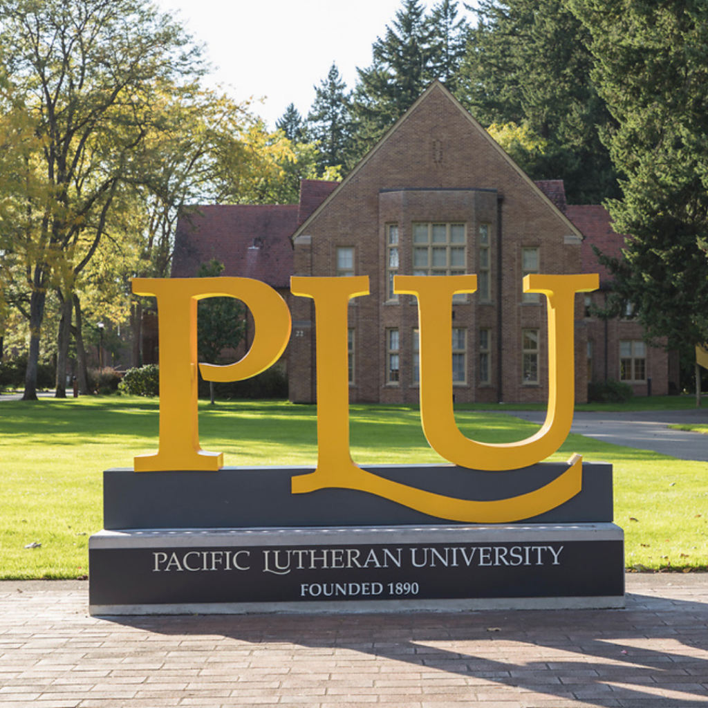 A PLU outdoor signage