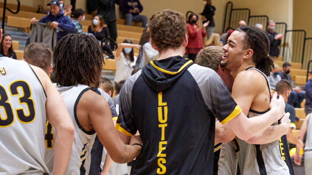 PLU vs Whitworth in a man’s basketball game, Friday, Feb. 11, 2022, at PLU. The Lutes won 64-48. (PLU Photo/John Froschauer)