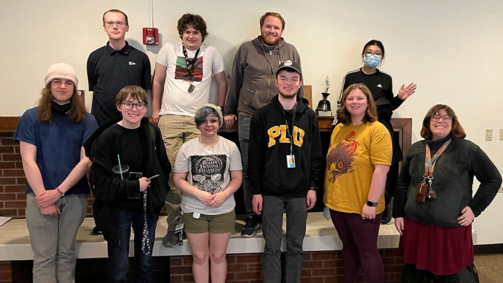 Students from PLU's Student Neurodiversity Club pose for a group photo