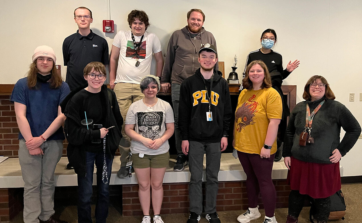 Students from PLU's Student Neurodiversity Club pose for a group photo