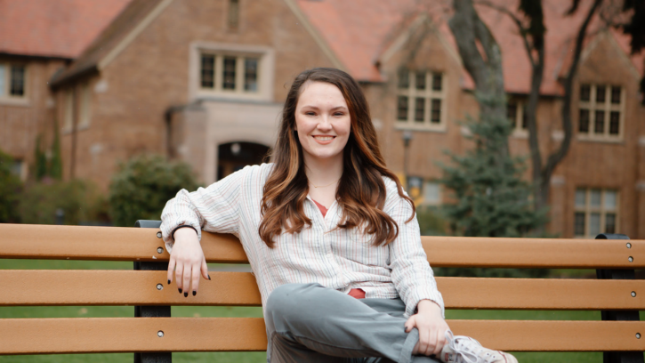 Kara Atkinson is a PLU senior majoring in history with minors in religion and Holocaust & genocide studies. (Photos by Emma Stafki ’26)