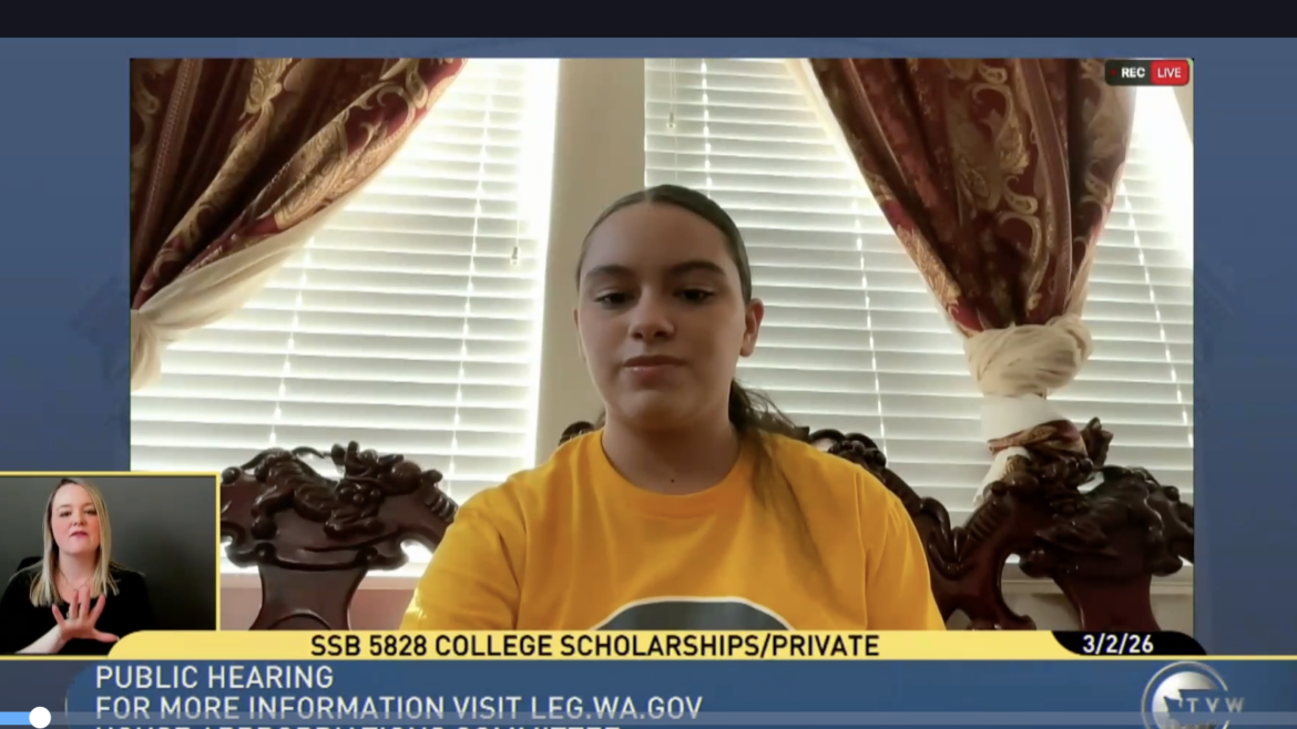 Screenshot of PLU student testifying