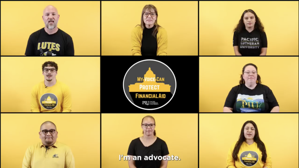 Grid of different faces with a gold background