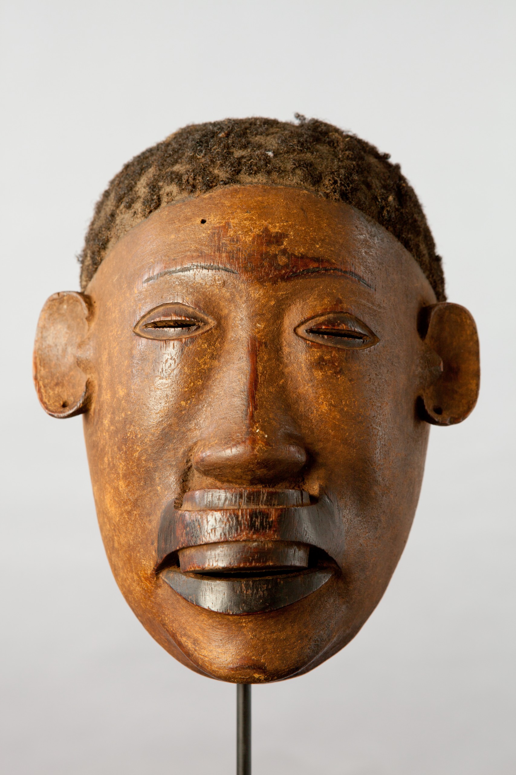 African artifacts part of the collection on display at the Mortvedt Library likomba-mask