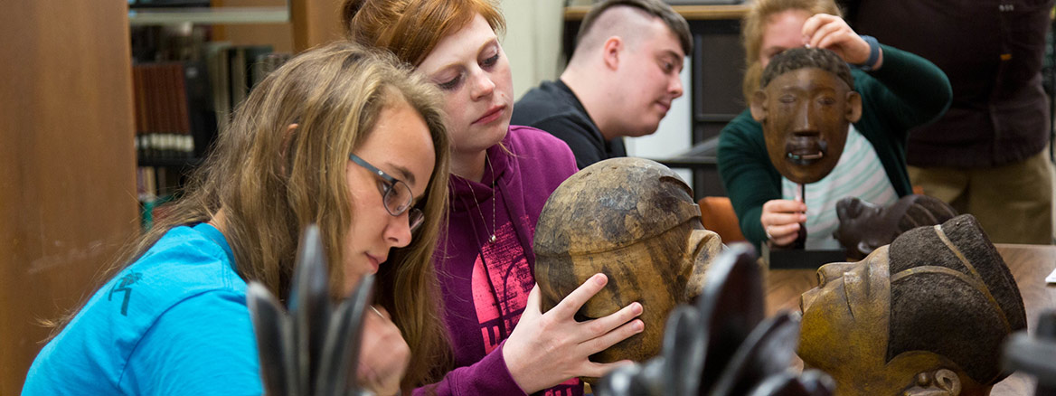 Student Research Team examining masks