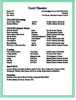 Theatre Major Resume Sample