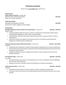 Education resume sample - thumbnail