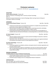 kinesiology sample resume - thumbnail