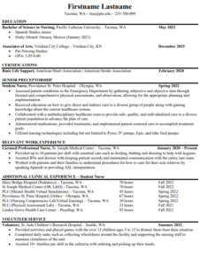 Sample nursing resume - thumbnail