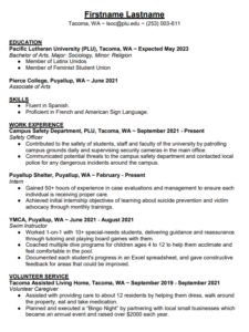 Sociology resume sample - thumbnail