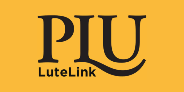 PLU LuteLink logo on gold background