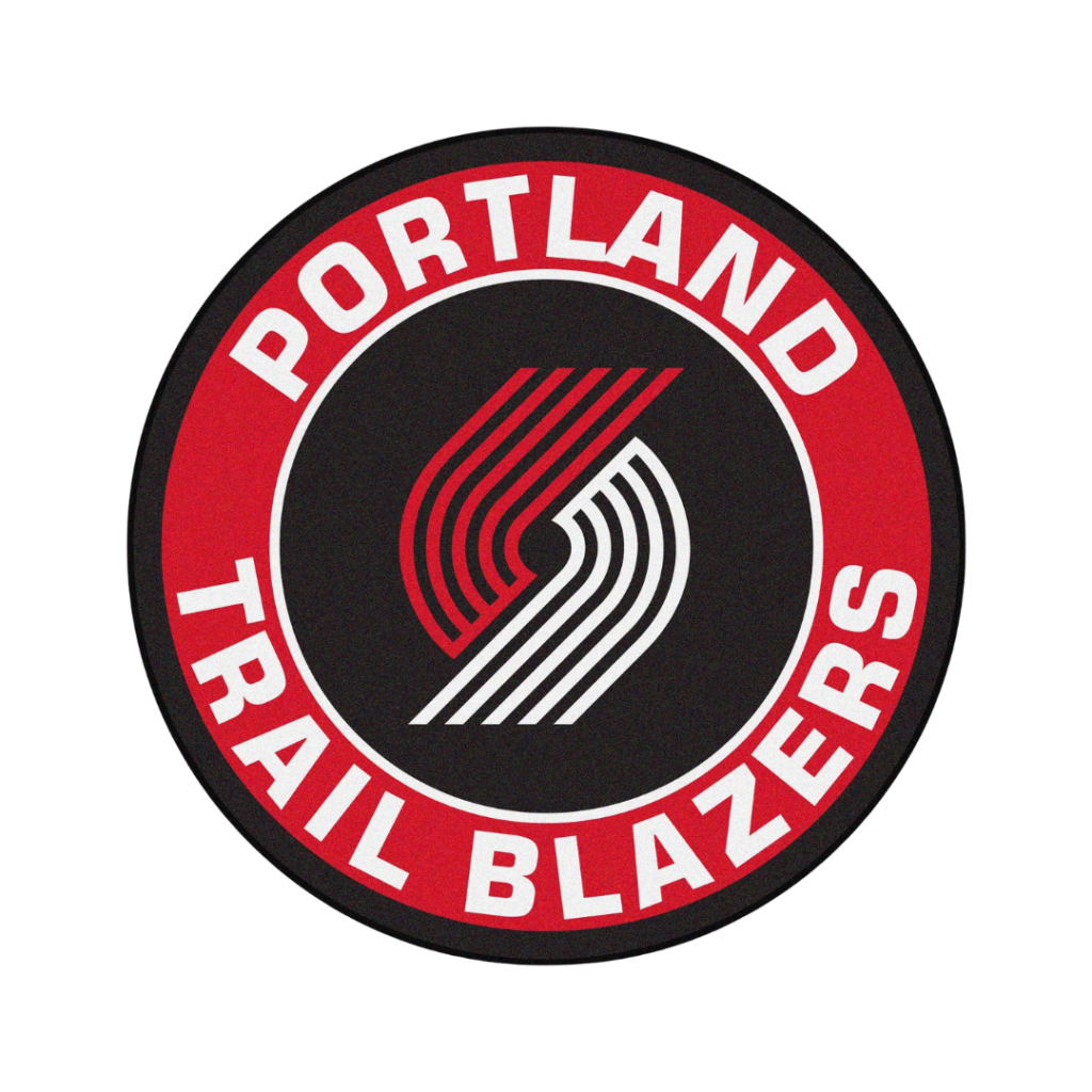 Portland Trail Blazers logo - red, white, and black colors