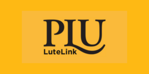 Logo for PLU LuteLink platform against gold background