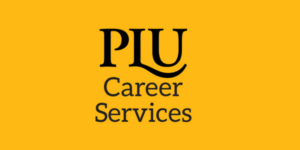 PLU Career Services logo with gold background