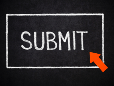 Submit Image of the word submit in white against black background, with an arrow pointing toward it