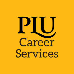 PLU Career Services logo with gold background