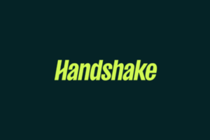 Handshake Handshake logo on dark green background