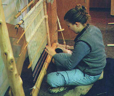 Student weaving