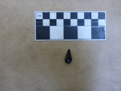 Pendant found in the root shed excavation.