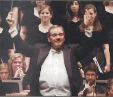 Richard Nance conducting choir and orchestra