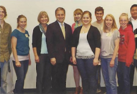 Alaska Governor Sean Parnell with students