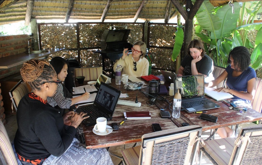 PLU filmmakers working on the Namibia Nine film