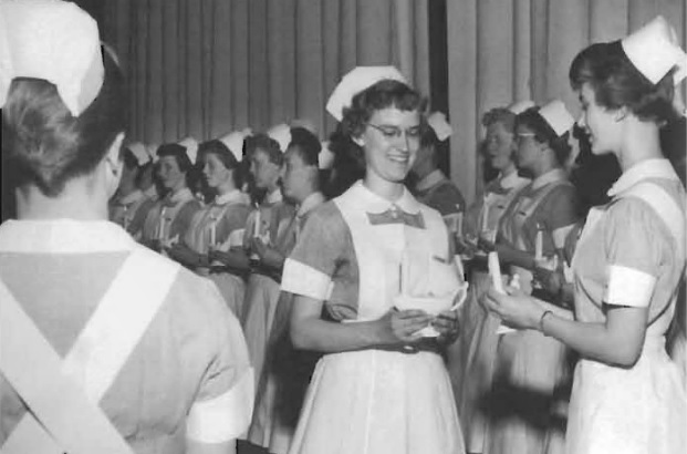 Nursing students graduating