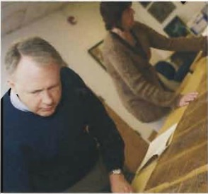 Cindy Boyce generously gives PLU a Torah with a pedigree that dates back to the 1700s. Samuel Torvend also pictured.