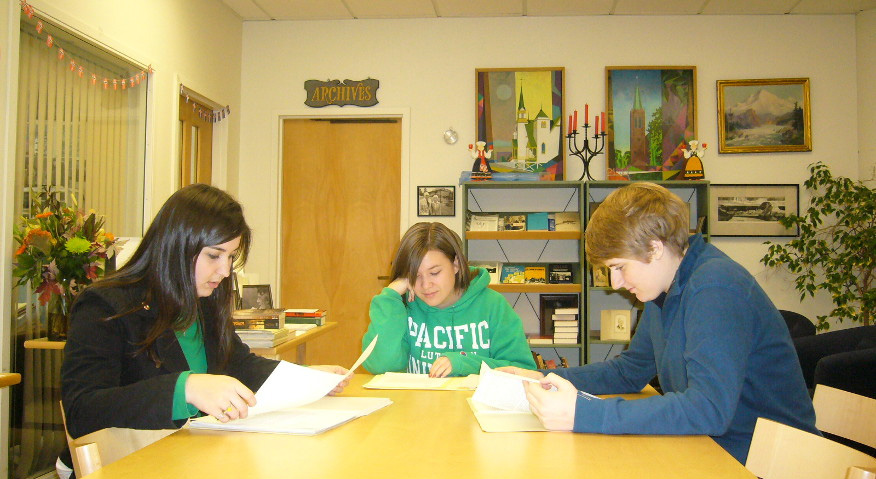 Archives office 3 students reading