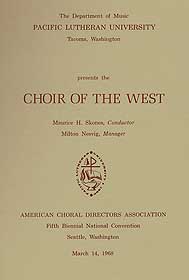 Choir of the West program - 1968