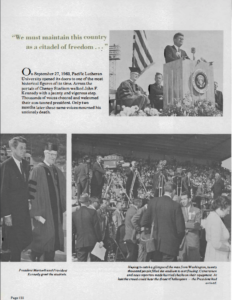 Page 112 of Saga, the PLU yearbook, features a spread on this event