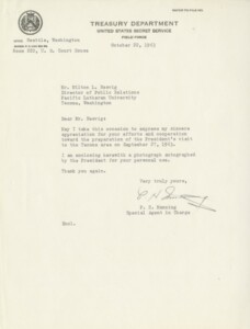 Memo from Secret Service to Milton Nesvig; October 22, 1963