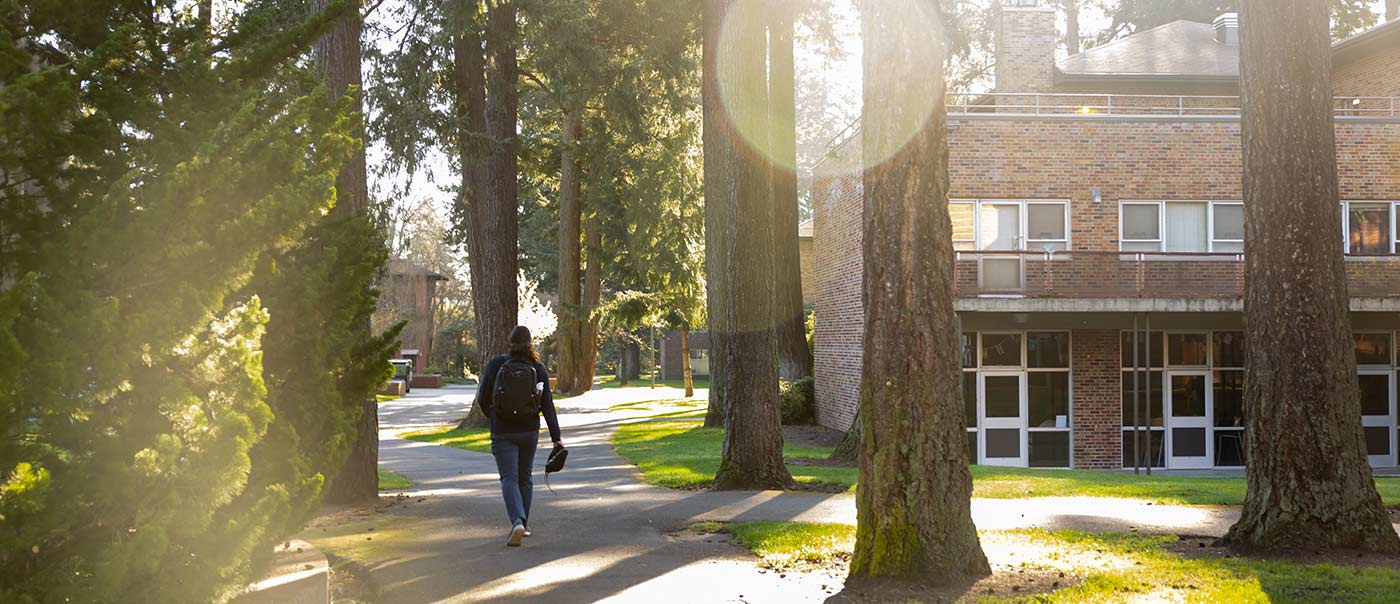 A sunny spring morning on campus, Monday, April 6, 2026, at PLU. (PLU Photo / Sy Bean) A sunny spring morning on campus, Monday, April 6, 2026, at PLU. (PLU Photo / Sy Bean)