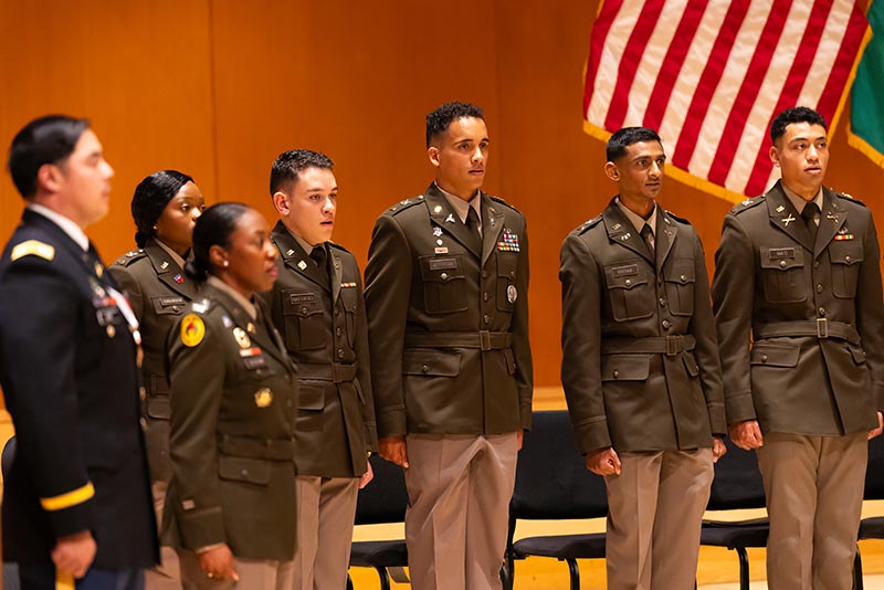 The “Lute Forge” ROTC Commissioning Ceremony, Wednesday, May 20, 2026, in Lagerquist Concert Hall at PLU. (PLU Photo / Sy Bean)